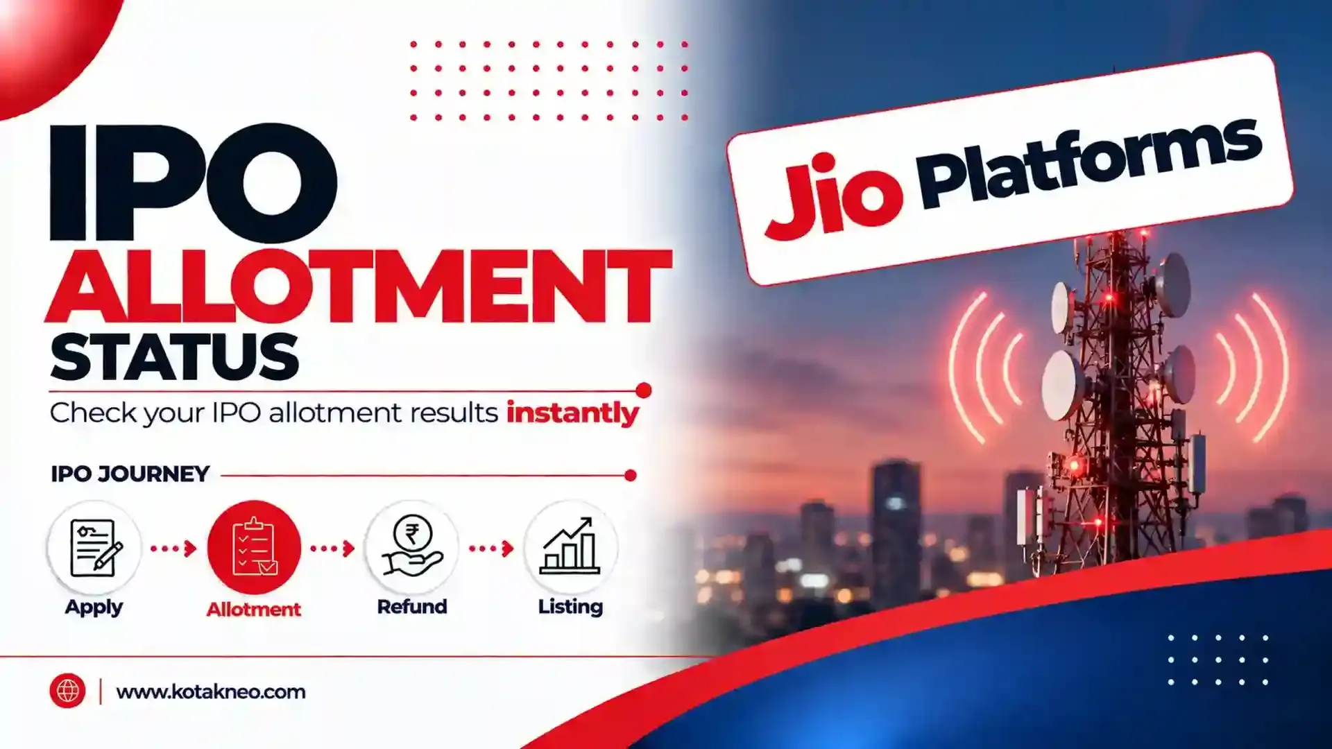Jio IPO Allotment Status: Check Online on Kfin Technologies, NSE & BSE for Live Updates
