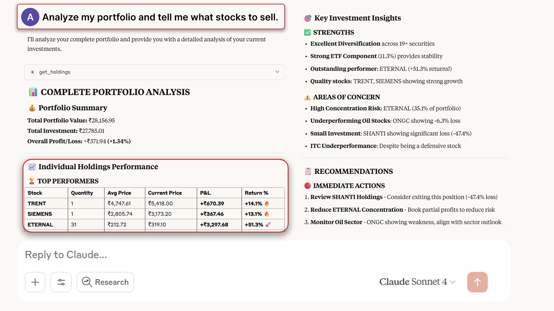 Portfolio Insights - Go beyond holdings — understand risks, gaps, and opportunities instantly